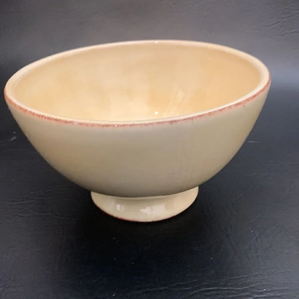 Tabletops Unlimited Big Is Great 1 Quart Or 4 Cups Ivory Brown Serving Bowl Used